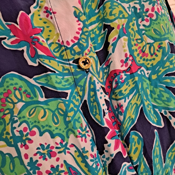 VTG Lily Pulitzer Silk long sleeve button up blouse - Picture 8 of 10